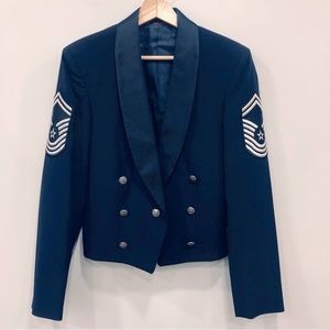 VTG USAF 80s Formal Mess Dress Military Jacket Chief Master Sergeant Rank Sz 36
